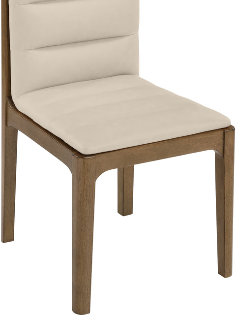 Linden Beige Cane And Vegan Leather Upholstered Dining Chair, 2-Piece