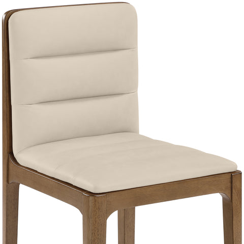 Linden Beige Cane And Vegan Leather Upholstered Dining Chair, 2-Piece