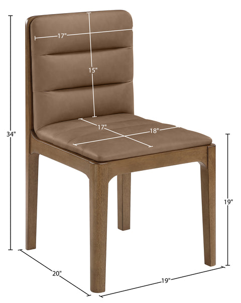 Linden Brown Cane And Vegan Leather Upholstered Dining Chair, 2-Piece (Style 2)