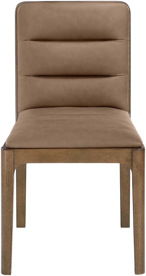 Linden Brown Cane And Vegan Leather Upholstered Dining Chair, 2-Piece (Style 2)