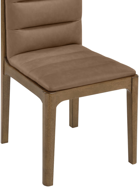 Linden Brown Cane And Vegan Leather Upholstered Dining Chair, 2-Piece (Style 2)