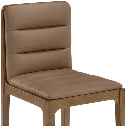 Linden Brown Cane And Vegan Leather Upholstered Dining Chair, 2-Piece (Style 2)