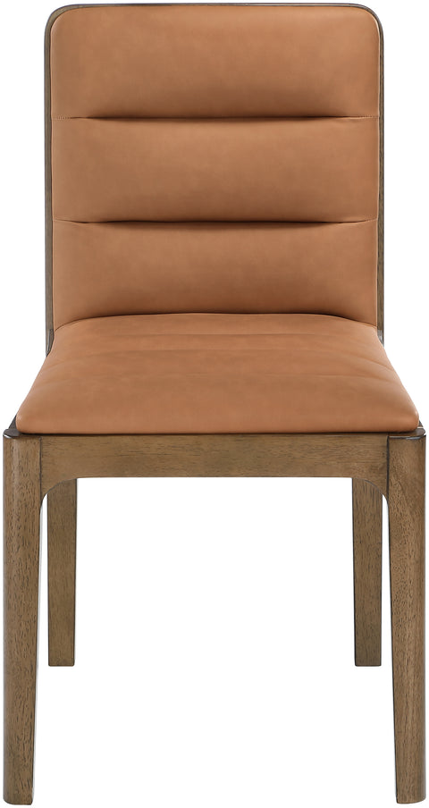Linden Cognac Cane And Vegan Leather Upholstered Dining Chair, 2-Piece (Style 2)