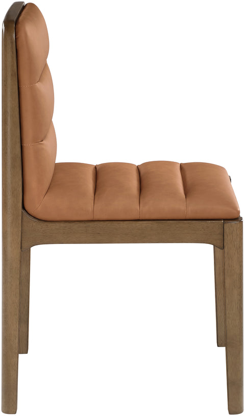 Linden Cognac Cane And Vegan Leather Upholstered Dining Chair, 2-Piece (Style 2)