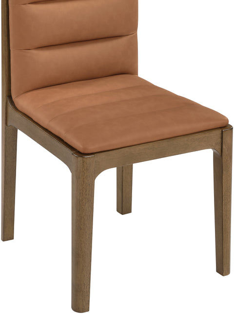 Linden Cognac Cane And Vegan Leather Upholstered Dining Chair, 2-Piece (Style 2)