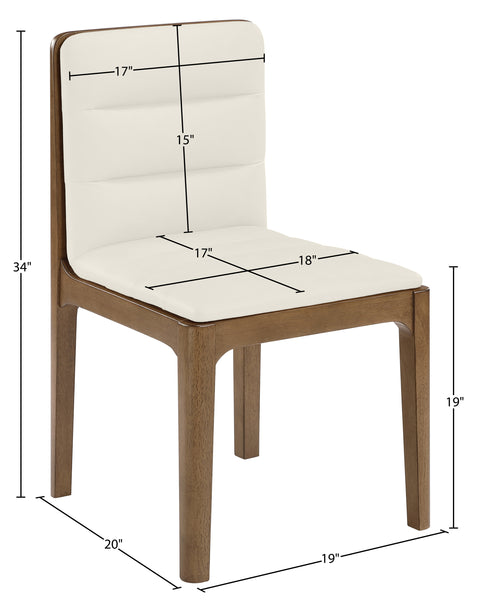 Linden Cream Cane And Vegan Leather Upholstered Dining Chair, 2-Piece (Style 2)
