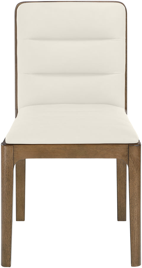 Linden Cream Cane And Vegan Leather Upholstered Dining Chair, 2-Piece (Style 2)