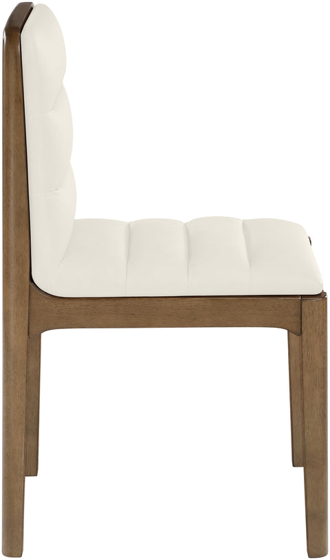 Linden Cream Cane And Vegan Leather Upholstered Dining Chair, 2-Piece (Style 2)