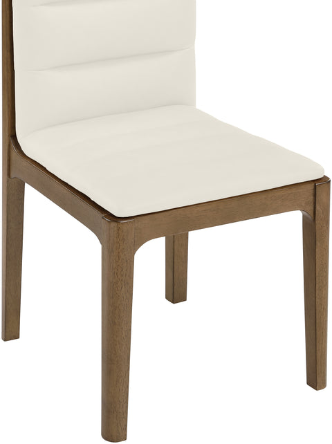 Linden Cream Cane And Vegan Leather Upholstered Dining Chair, 2-Piece (Style 2)