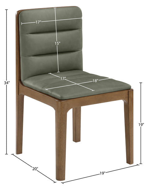 Linden Green Cane And Vegan Leather Upholstered Dining Chair, 2-Piece