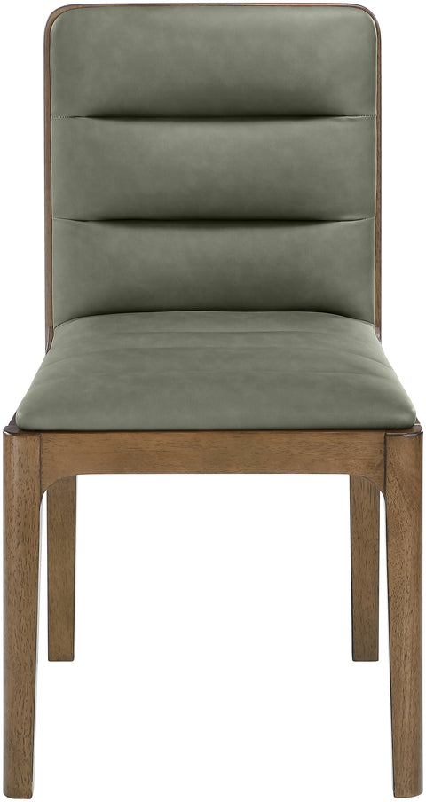 Linden Green Cane And Vegan Leather Upholstered Dining Chair, 2-Piece