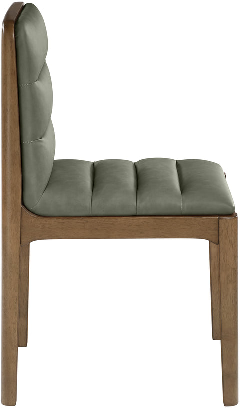 Linden Green Cane And Vegan Leather Upholstered Dining Chair, 2-Piece
