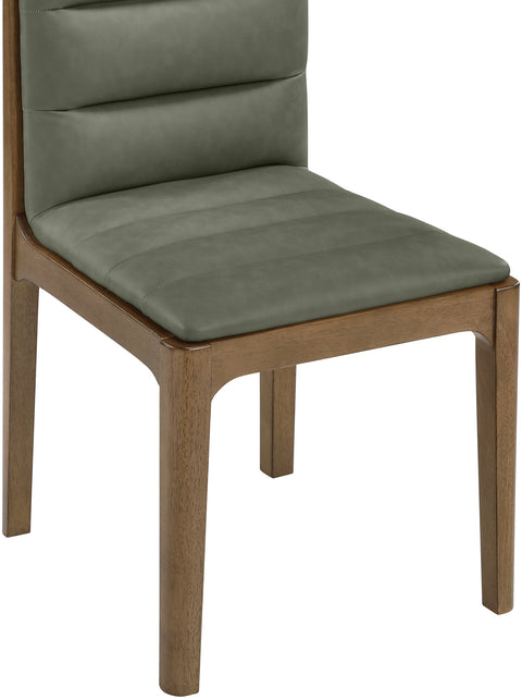 Linden Green Cane And Vegan Leather Upholstered Dining Chair, 2-Piece