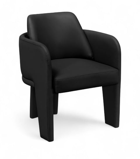 Rhea Black Vegan Leather Upholstered Dining Chair, 1 Piece