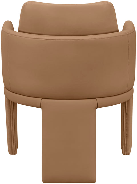 Rhea Cognac Vegan Leather Upholstered Dining Chair, 1 Piece