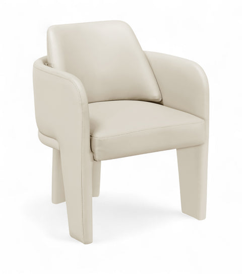 Rhea Cream Vegan Leather Upholstered Dining Chair, 1 Piece