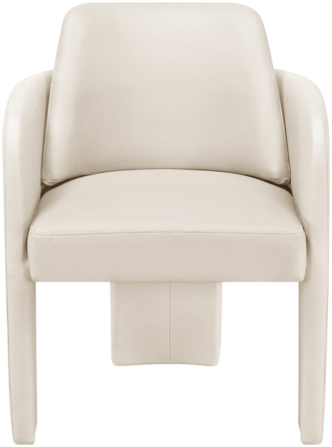 Rhea Cream Vegan Leather Upholstered Dining Chair, 1 Piece