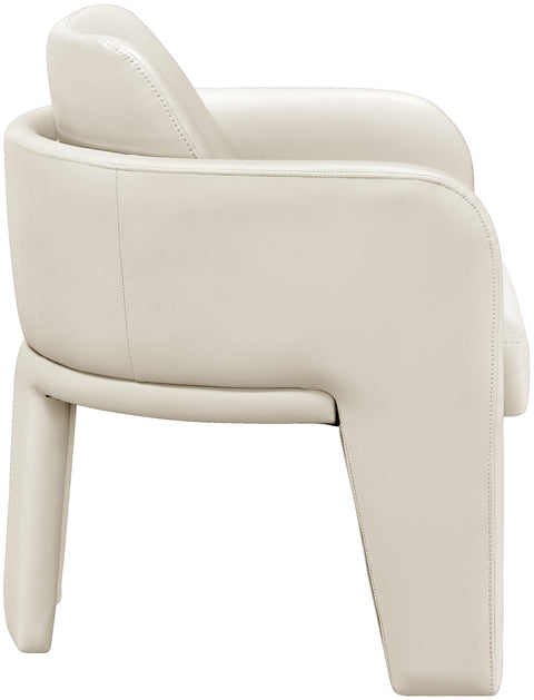 Rhea Cream Vegan Leather Upholstered Dining Chair, 1 Piece
