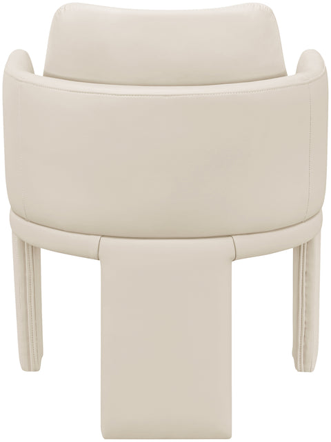 Rhea Cream Vegan Leather Upholstered Dining Chair, 1 Piece