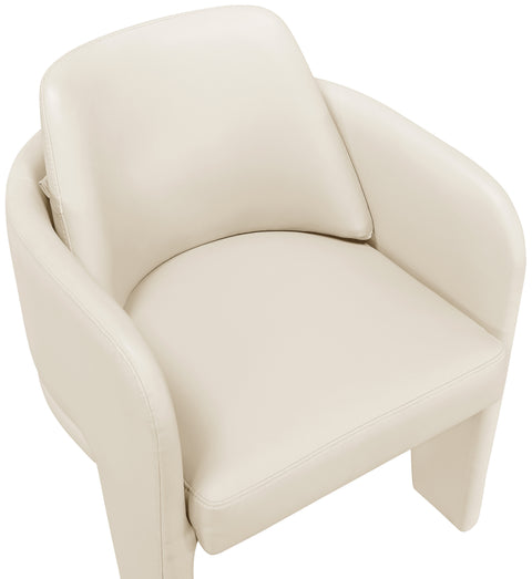 Rhea Cream Vegan Leather Upholstered Dining Chair, 1 Piece