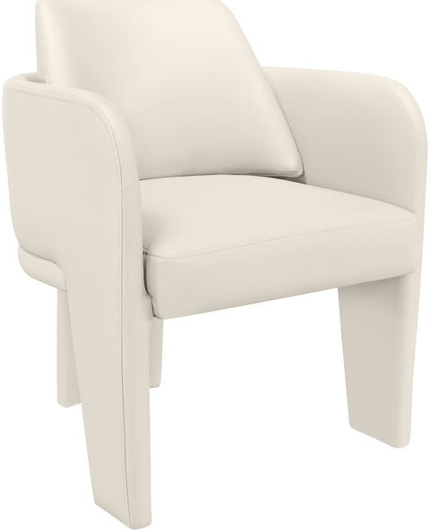 Rhea Cream Vegan Leather Upholstered Dining Chair, 1 Piece