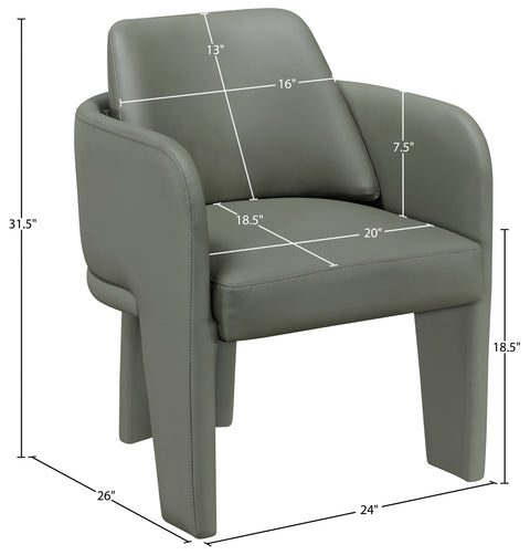 Rhea Olive Vegan Leather Upholstered Dining Chair, 1 Piece