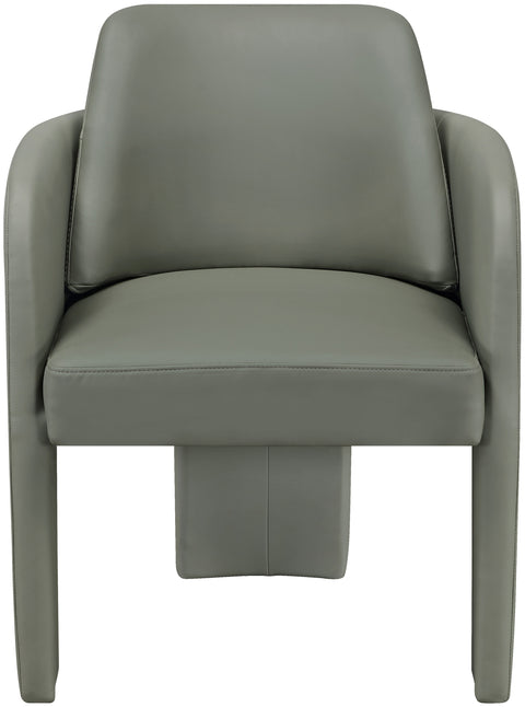 Rhea Olive Vegan Leather Upholstered Dining Chair, 1 Piece