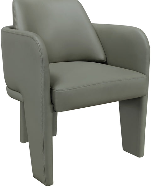 Rhea Olive Vegan Leather Upholstered Dining Chair, 1 Piece
