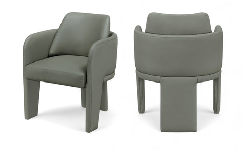 Rhea Olive Vegan Leather Upholstered Dining Chair, 1 Piece