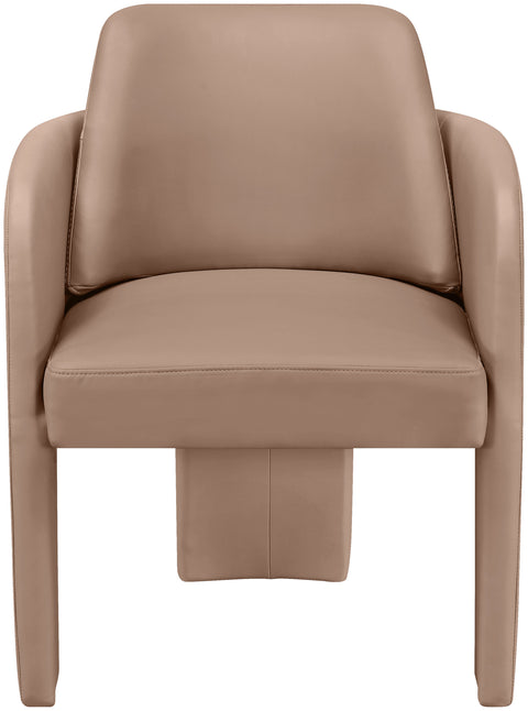 Rhea Tan Vegan Leather Upholstered Dining Chair, 1 Piece