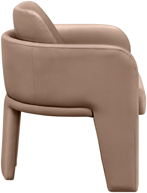 Rhea Tan Vegan Leather Upholstered Dining Chair, 1 Piece