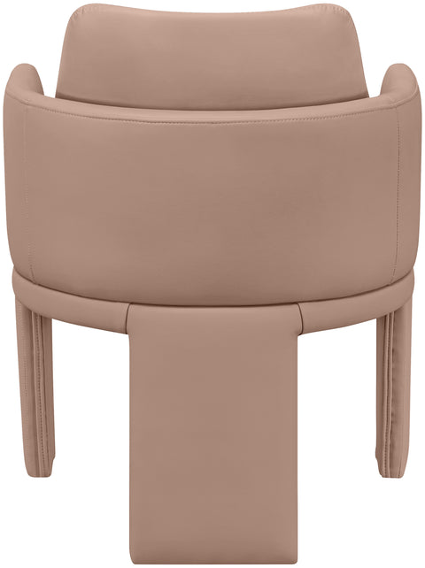 Rhea Tan Vegan Leather Upholstered Dining Chair, 1 Piece