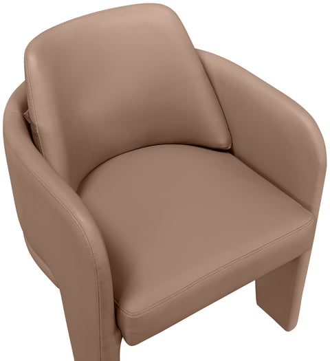 Rhea Tan Vegan Leather Upholstered Dining Chair, 1 Piece