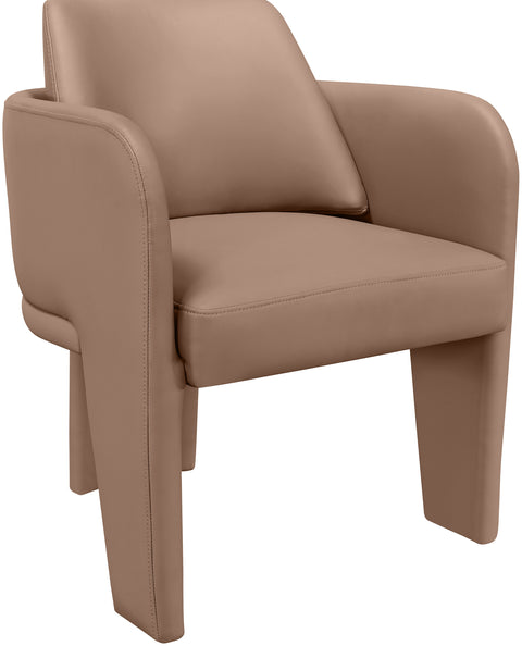 Rhea Tan Vegan Leather Upholstered Dining Chair, 1 Piece