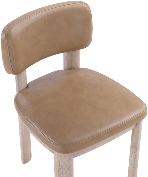 Olive Tan Vegan Leather Upholstered Dining Chair, 2-Piece
