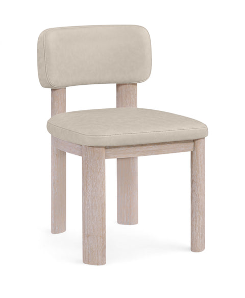 Olive Taupe Vegan Leather Upholstered Dining Chair, 2-Piece