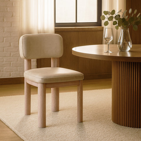 Olive Taupe Vegan Leather Upholstered Dining Chair, 2-Piece