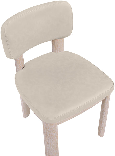 Olive Taupe Vegan Leather Upholstered Dining Chair, 2-Piece