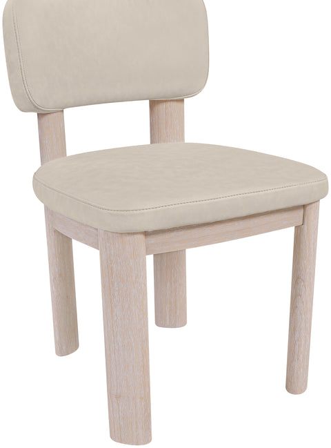 Olive Taupe Vegan Leather Upholstered Dining Chair, 2-Piece
