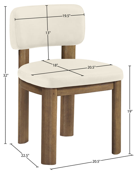 Olive Cream Vegan Leather Upholstered Dining Chair, 2-Piece (Style 2)