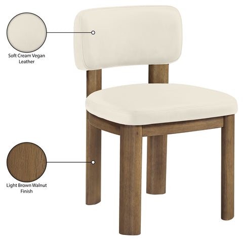 Olive Cream Vegan Leather Upholstered Dining Chair, 2-Piece (Style 2)
