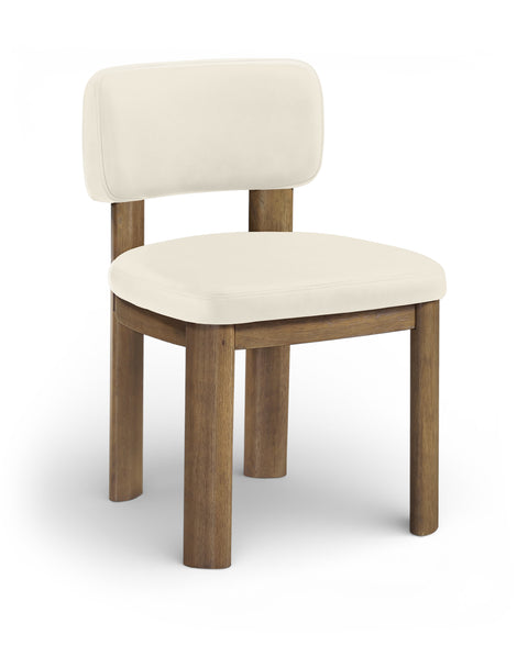 Olive Cream Vegan Leather Upholstered Dining Chair, 2-Piece (Style 2)
