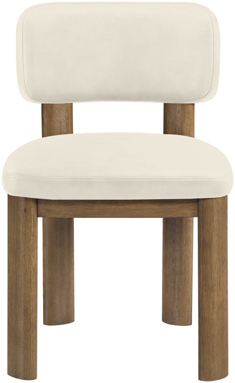 Olive Cream Vegan Leather Upholstered Dining Chair, 2-Piece (Style 2)