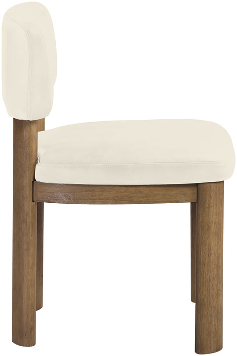 Olive Cream Vegan Leather Upholstered Dining Chair, 2-Piece (Style 2)
