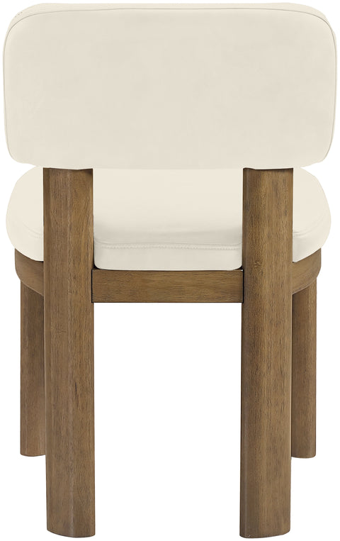 Olive Cream Vegan Leather Upholstered Dining Chair, 2-Piece (Style 2)