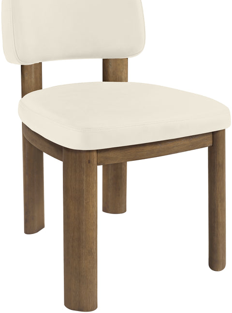 Olive Cream Vegan Leather Upholstered Dining Chair, 2-Piece (Style 2)