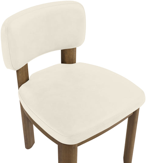 Olive Cream Vegan Leather Upholstered Dining Chair, 2-Piece (Style 2)
