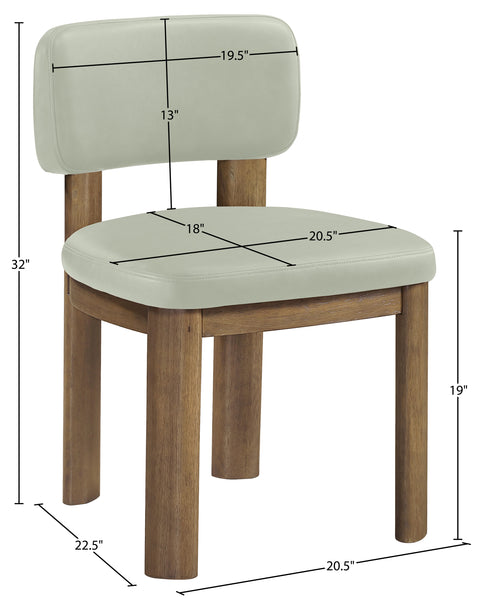 Olive Mint Vegan Leather Upholstered Dining Chair, 2-Piece