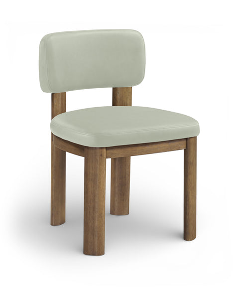 Olive Mint Vegan Leather Upholstered Dining Chair, 2-Piece