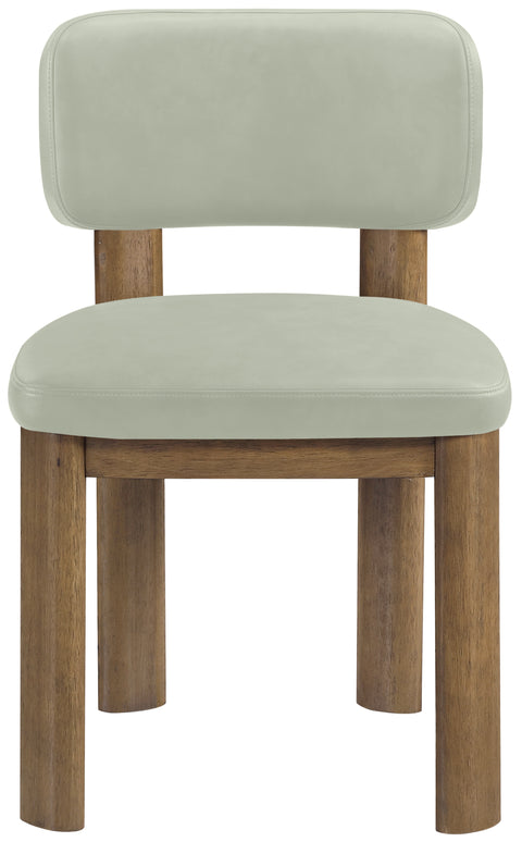 Olive Mint Vegan Leather Upholstered Dining Chair, 2-Piece